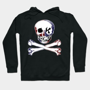 Ok Boomer Colorful Jolly Roger Pirate Red White Blue Hoodie